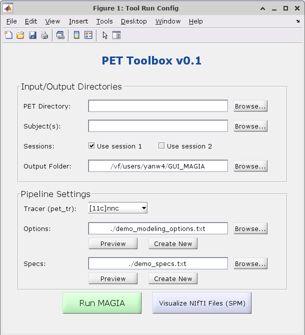 PET Kinetic Modeling Toolbox with GUI